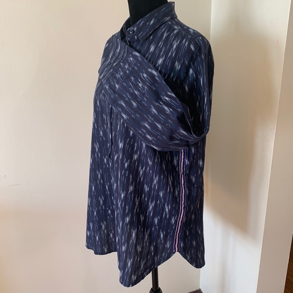 J.Crew Metallic-striped Ikat Button Down, Sz 6 - Picture 4 of 9